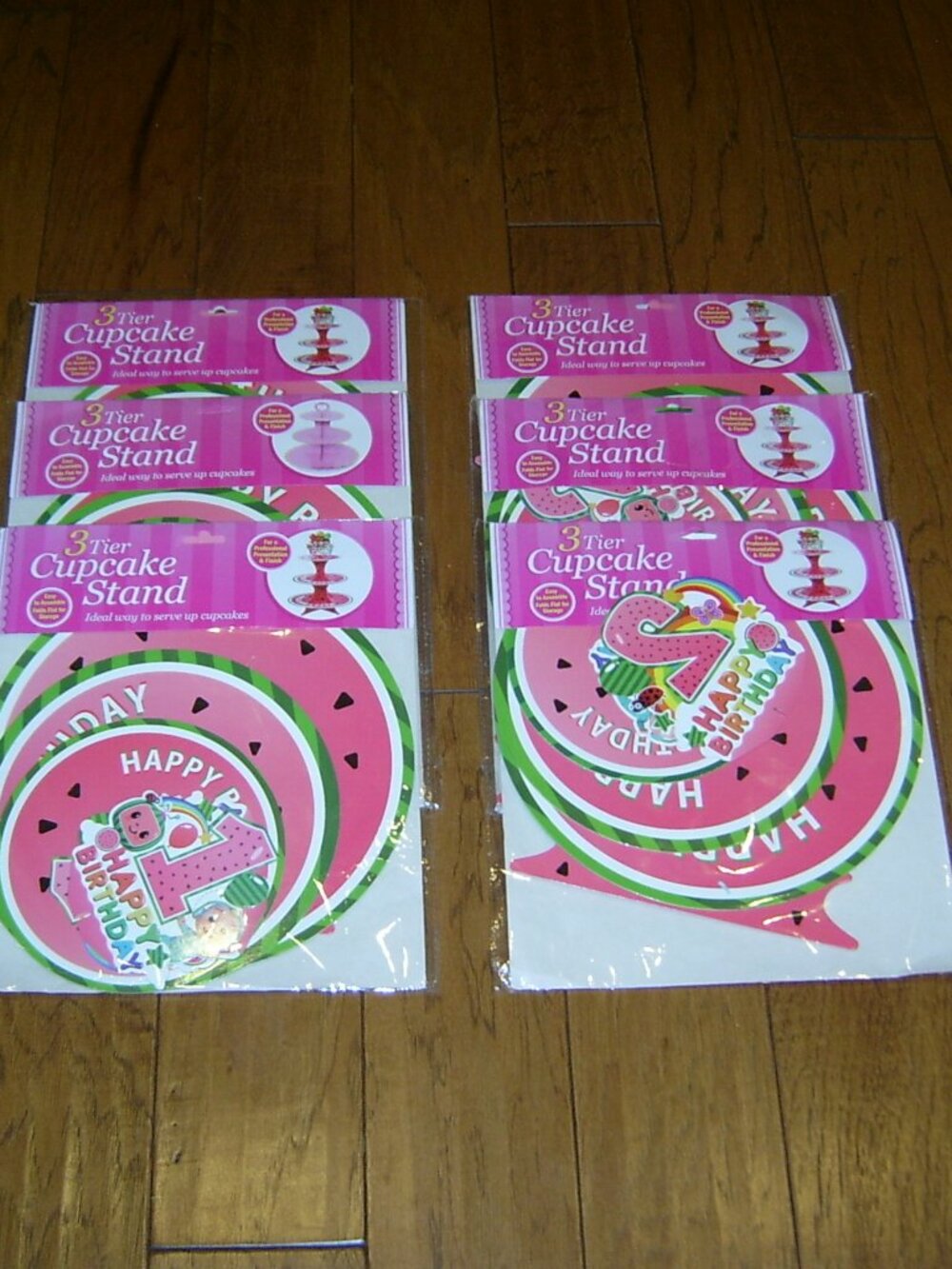 Melon Cupcake Stands 1st & 2nd Bithdays (6 bulk), NEW IN PACKAGE